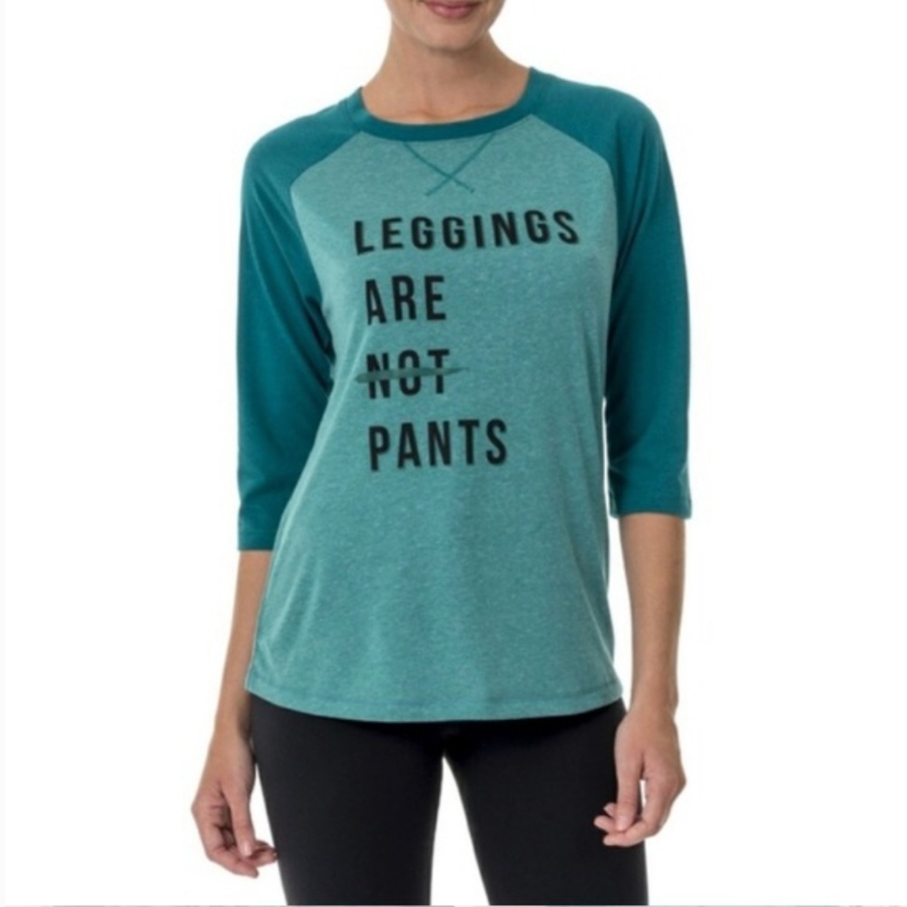 NWOT Leggings Are Not Pants Workout Baseball Tee